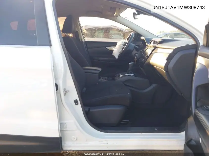JN1BJ1AV1MW308743 2021 Nissan Rogue Sport S Fwd Xtronic Cvt