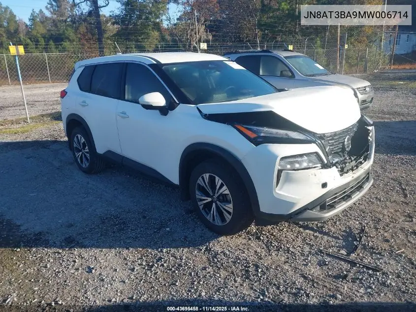 JN8AT3BA9MW006714 2021 Nissan Rogue Sv Fwd