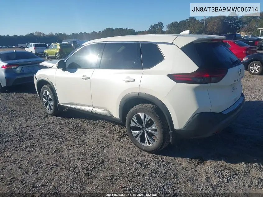 JN8AT3BA9MW006714 2021 Nissan Rogue Sv Fwd