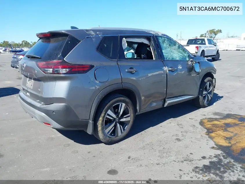 5N1AT3CA6MC700672 2021 Nissan Rogue Sl Fwd