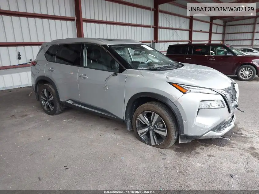 JN8AT3DD3MW307129 2021 Nissan Rogue Platinum Intelligent Awd