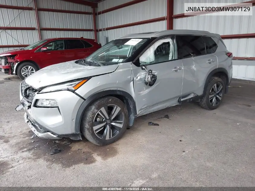 JN8AT3DD3MW307129 2021 Nissan Rogue Platinum Intelligent Awd