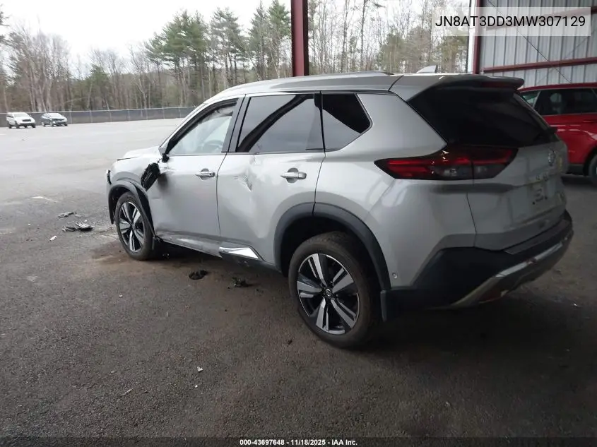 JN8AT3DD3MW307129 2021 Nissan Rogue Platinum Intelligent Awd