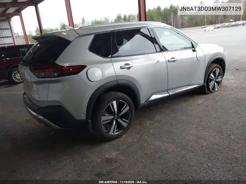 JN8AT3DD3MW307129 2021 Nissan Rogue Platinum Intelligent Awd
