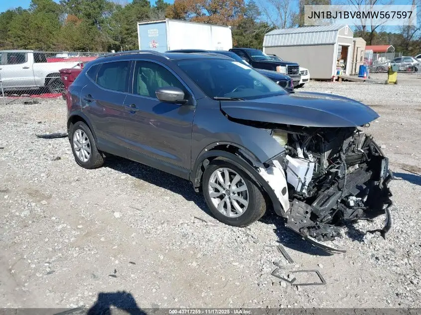 JN1BJ1BV8MW567597 2021 Nissan Rogue Sport Sv Fwd Xtronic Cvt