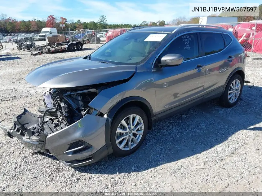 JN1BJ1BV8MW567597 2021 Nissan Rogue Sport Sv Fwd Xtronic Cvt