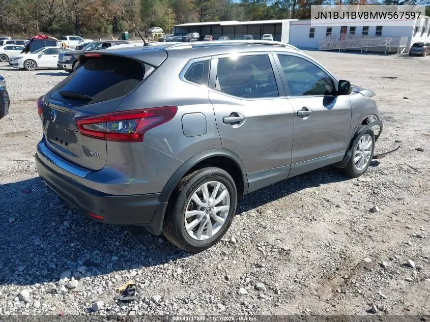 JN1BJ1BV8MW567597 2021 Nissan Rogue Sport Sv Fwd Xtronic Cvt
