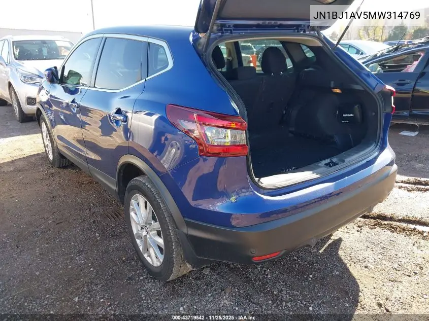 JN1BJ1AV5MW314769 2021 Nissan Rogue Sport S Fwd Xtronic Cvt