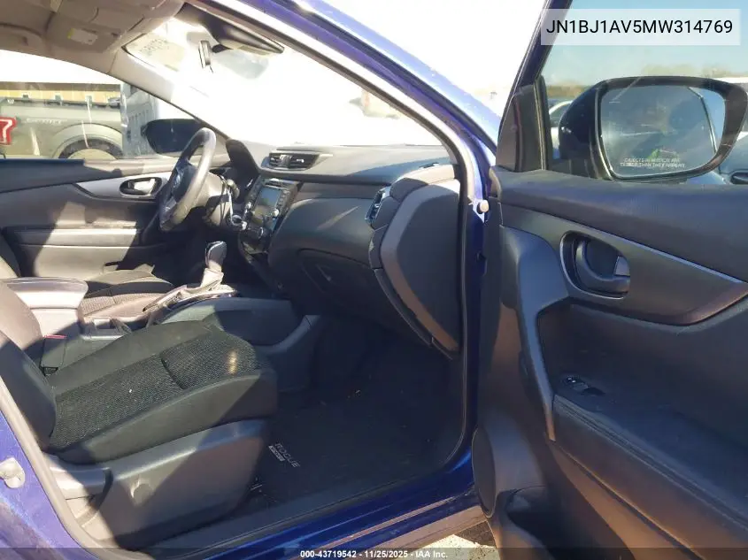 JN1BJ1AV5MW314769 2021 Nissan Rogue Sport S Fwd Xtronic Cvt