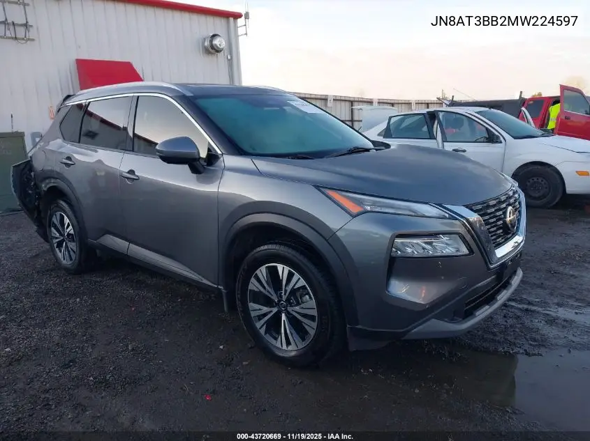 JN8AT3BB2MW224597 2021 Nissan Rogue Sv Intelligent Awd