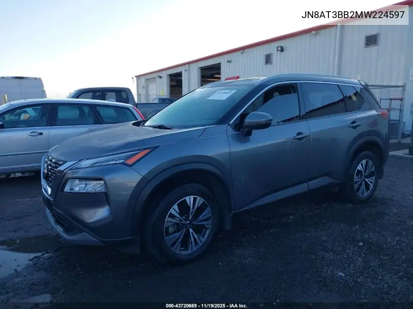 JN8AT3BB2MW224597 2021 Nissan Rogue Sv Intelligent Awd