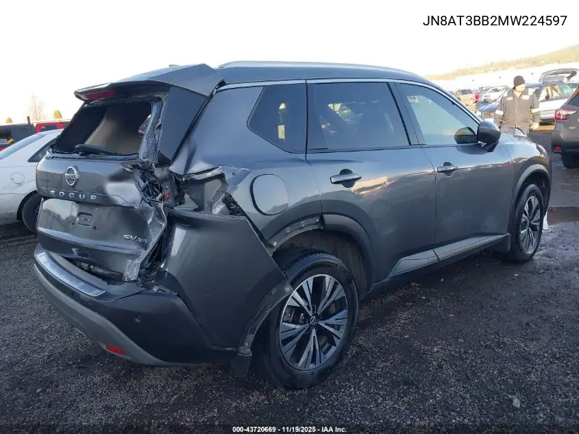 JN8AT3BB2MW224597 2021 Nissan Rogue Sv Intelligent Awd