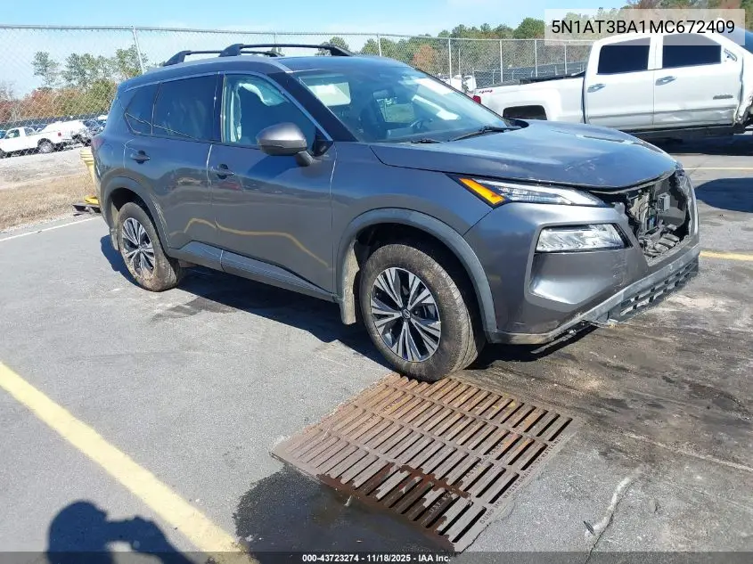 5N1AT3BA1MC672409 2021 Nissan Rogue Sv Fwd