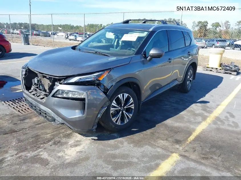 5N1AT3BA1MC672409 2021 Nissan Rogue Sv Fwd