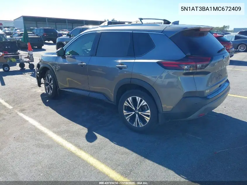 5N1AT3BA1MC672409 2021 Nissan Rogue Sv Fwd