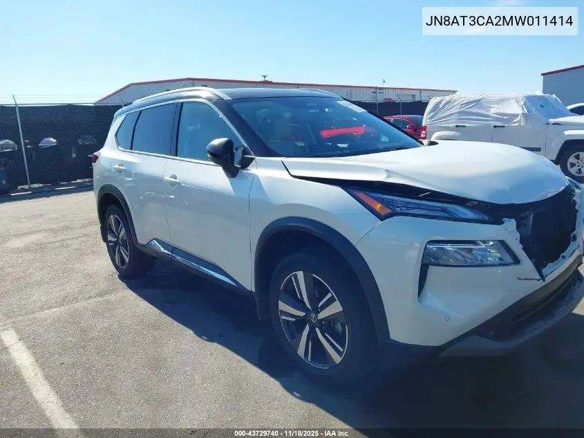 JN8AT3CA2MW011414 2021 Nissan Rogue Sl Fwd