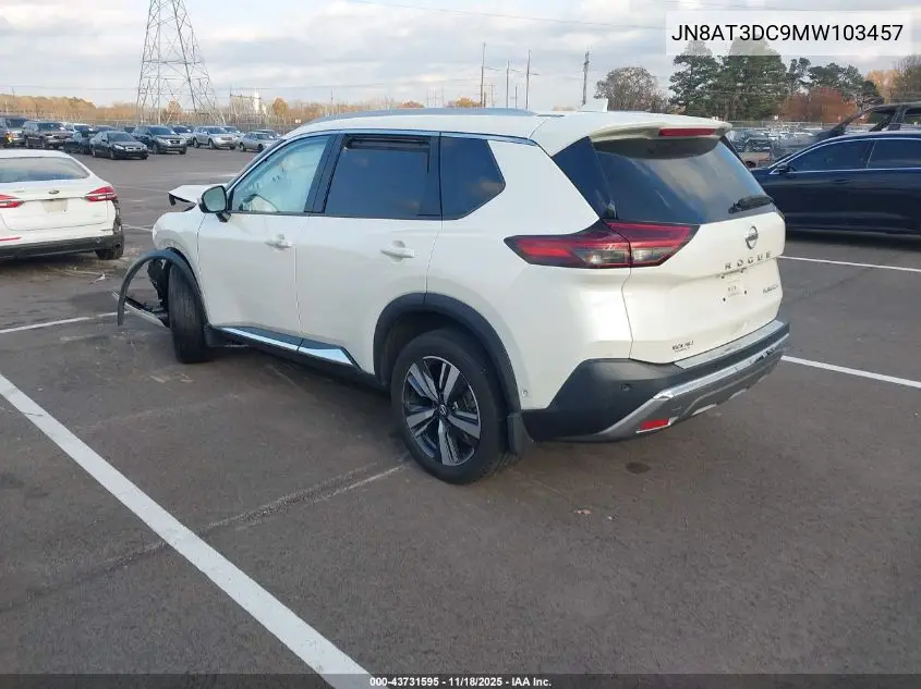 JN8AT3DC9MW103457 2021 Nissan Rogue Platinum Fwd