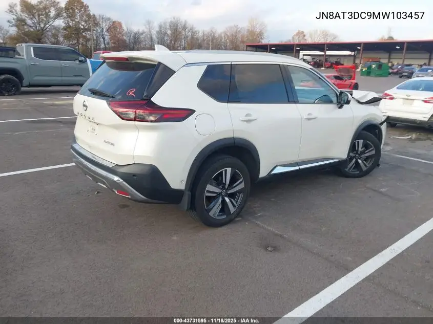 JN8AT3DC9MW103457 2021 Nissan Rogue Platinum Fwd