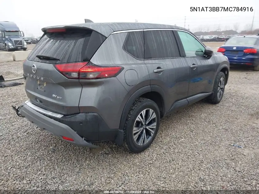 5N1AT3BB7MC784916 2021 Nissan Rogue Sv Intelligent Awd