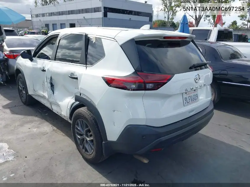 5N1AT3AA0MC697254 2021 Nissan Rogue S Fwd