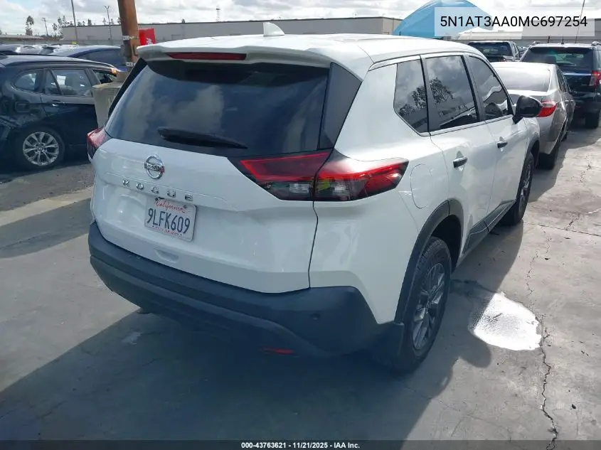 5N1AT3AA0MC697254 2021 Nissan Rogue S Fwd