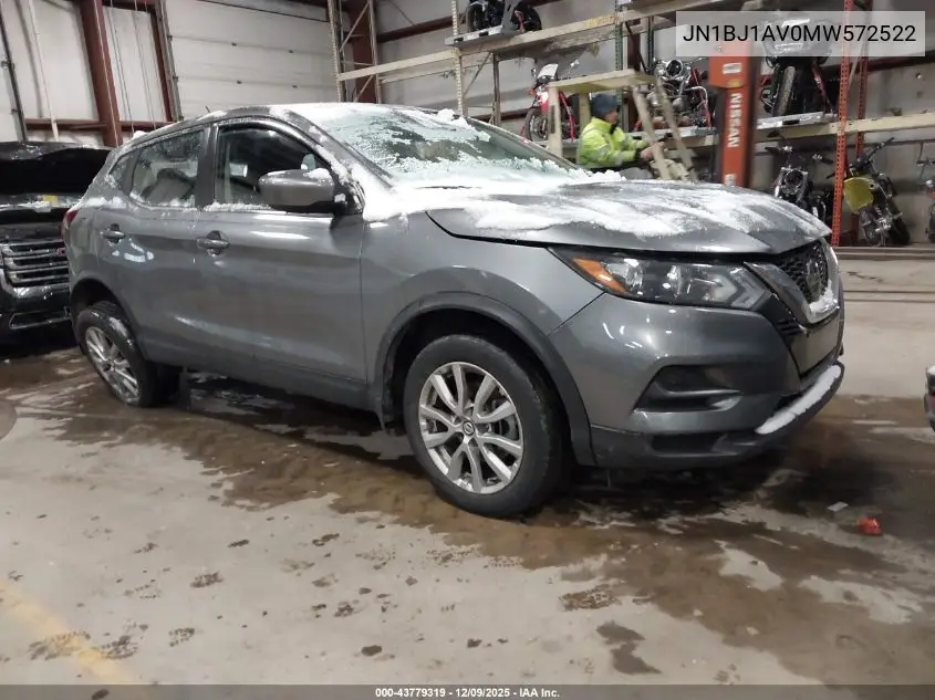 JN1BJ1AV0MW572522 2021 Nissan Rogue Sport S Fwd Xtronic Cvt