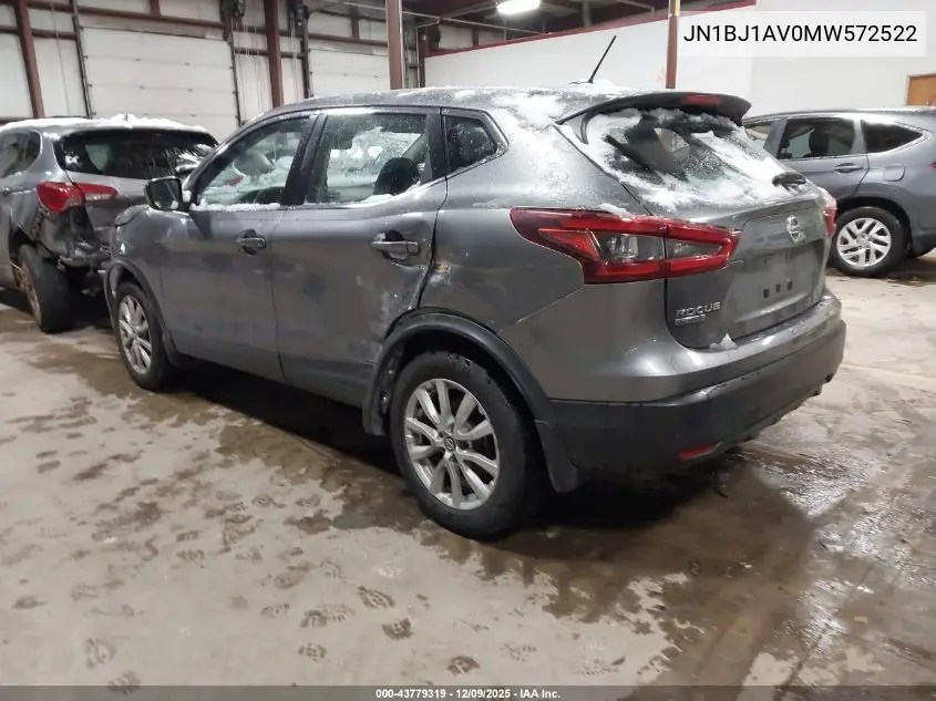 JN1BJ1AV0MW572522 2021 Nissan Rogue Sport S Fwd Xtronic Cvt
