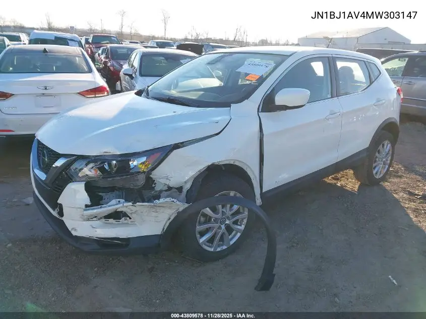 JN1BJ1AV4MW303147 2021 Nissan Rogue Sport S Fwd Xtronic Cvt