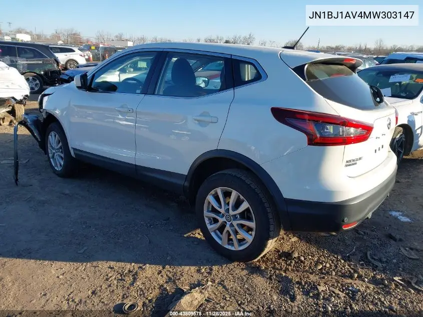 JN1BJ1AV4MW303147 2021 Nissan Rogue Sport S Fwd Xtronic Cvt