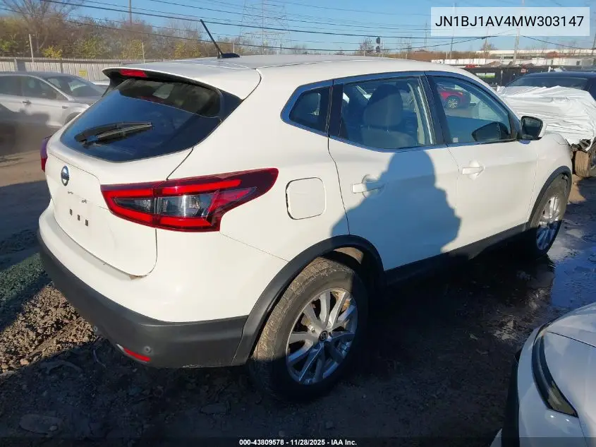 JN1BJ1AV4MW303147 2021 Nissan Rogue Sport S Fwd Xtronic Cvt