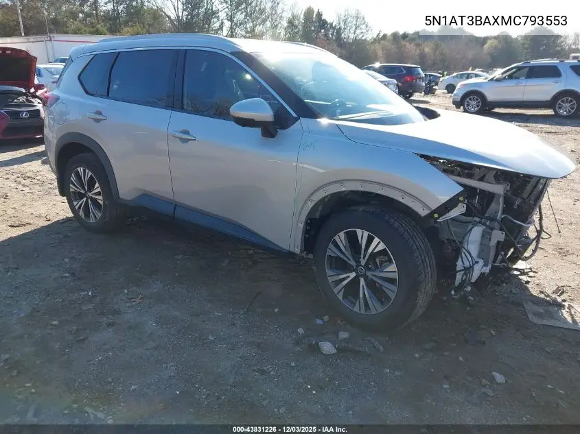 5N1AT3BAXMC793553 2021 Nissan Rogue Sv Fwd