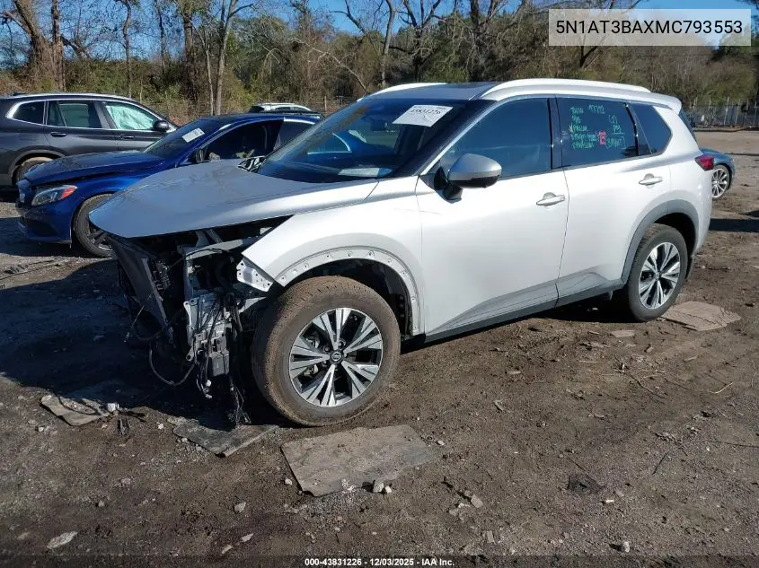 5N1AT3BAXMC793553 2021 Nissan Rogue Sv Fwd