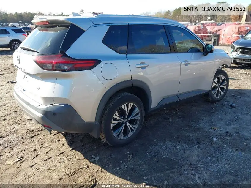 5N1AT3BAXMC793553 2021 Nissan Rogue Sv Fwd