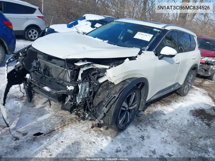 5N1AT3CB6MC834526 2021 Nissan Rogue Sl Intelligent Awd