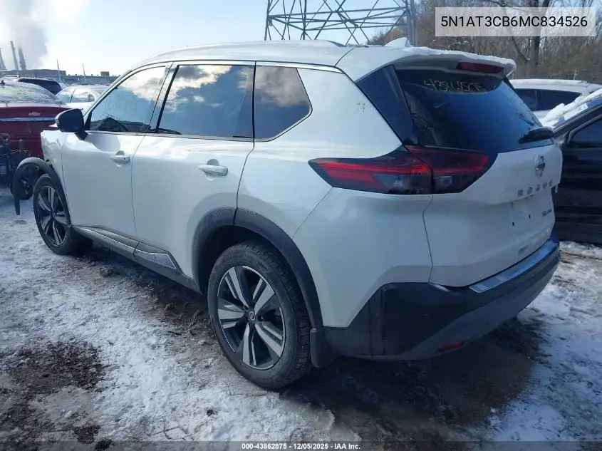 5N1AT3CB6MC834526 2021 Nissan Rogue Sl Intelligent Awd