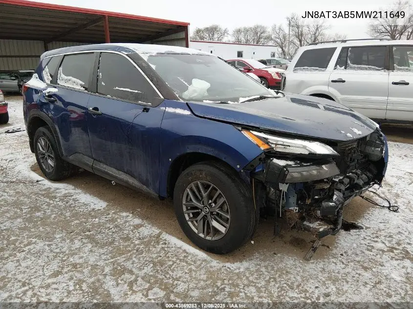 JN8AT3AB5MW211649 2021 Nissan Rogue S Intelligent Awd