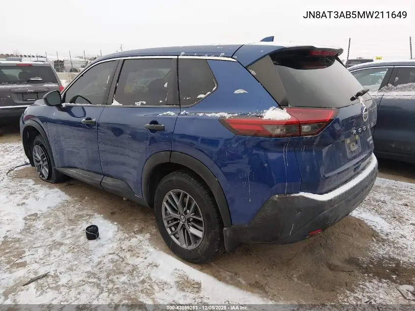 JN8AT3AB5MW211649 2021 Nissan Rogue S Intelligent Awd