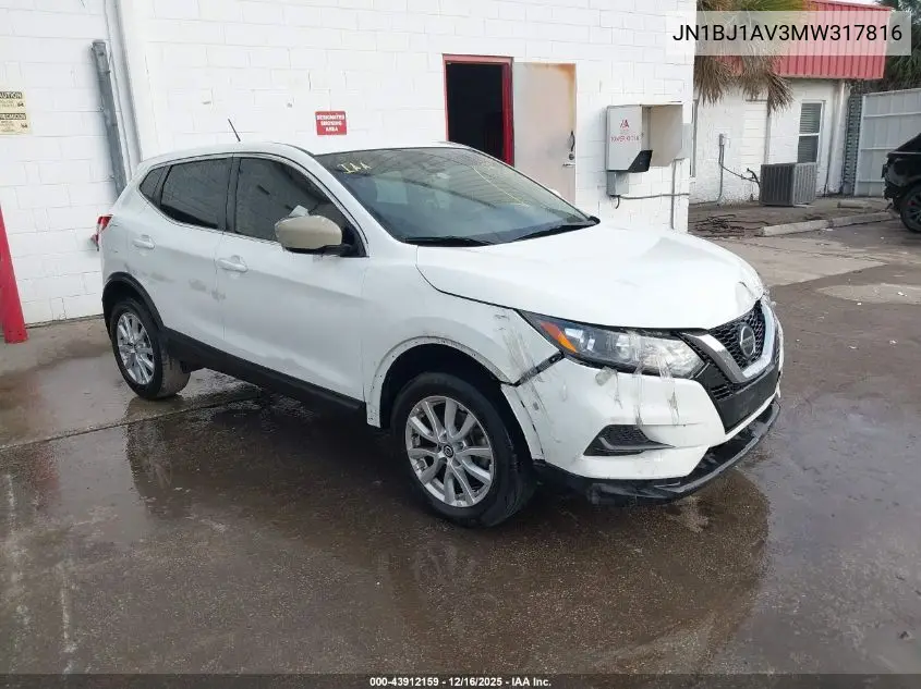 JN1BJ1AV3MW317816 2021 Nissan Rogue Sport S Fwd Xtronic Cvt