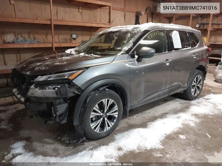 5N1AT3BB9MC741016 2021 Nissan Rogue Sv Intelligent Awd