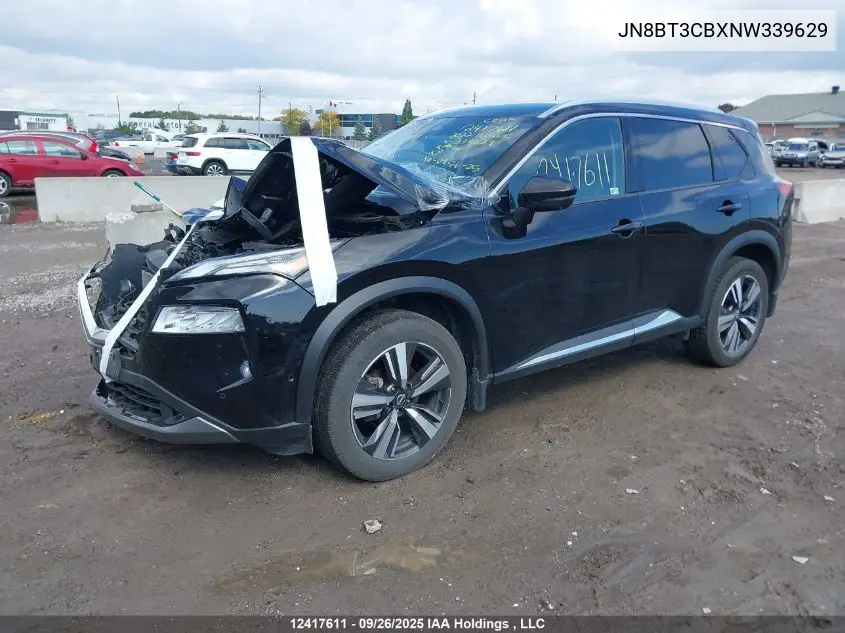 JN8BT3CBXNW339629 2022 Nissan Rogue Sl