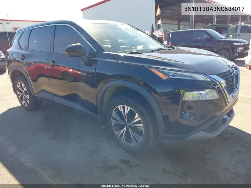 5N1BT3BA3NC684017 2022 Nissan Rogue Sv Fwd