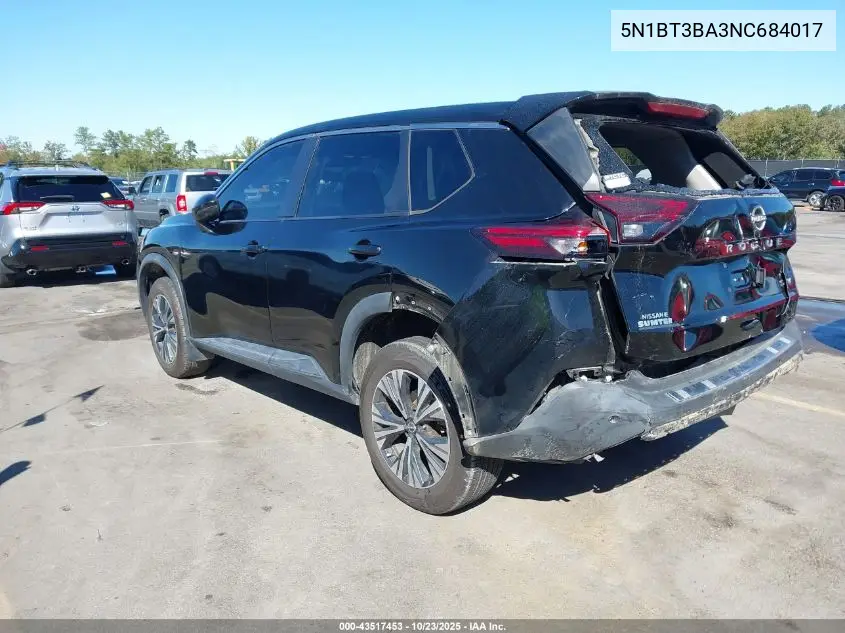 5N1BT3BA3NC684017 2022 Nissan Rogue Sv Fwd