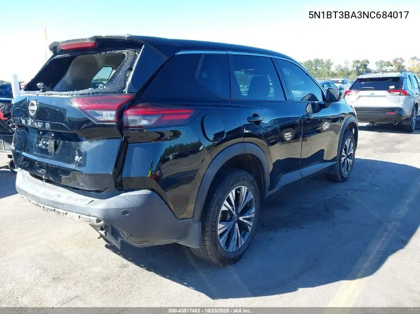 5N1BT3BA3NC684017 2022 Nissan Rogue Sv Fwd