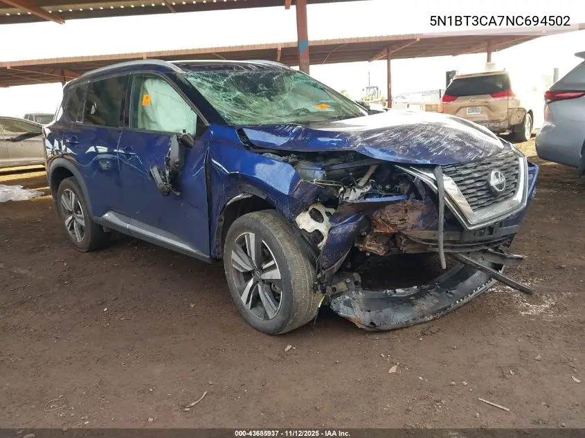 5N1BT3CA7NC694502 2022 Nissan Rogue Sl