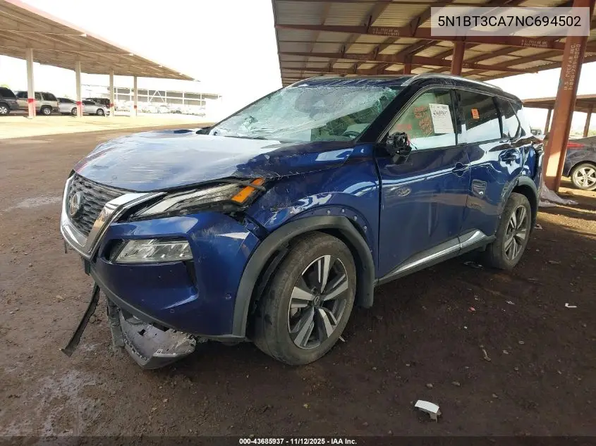 5N1BT3CA7NC694502 2022 Nissan Rogue Sl