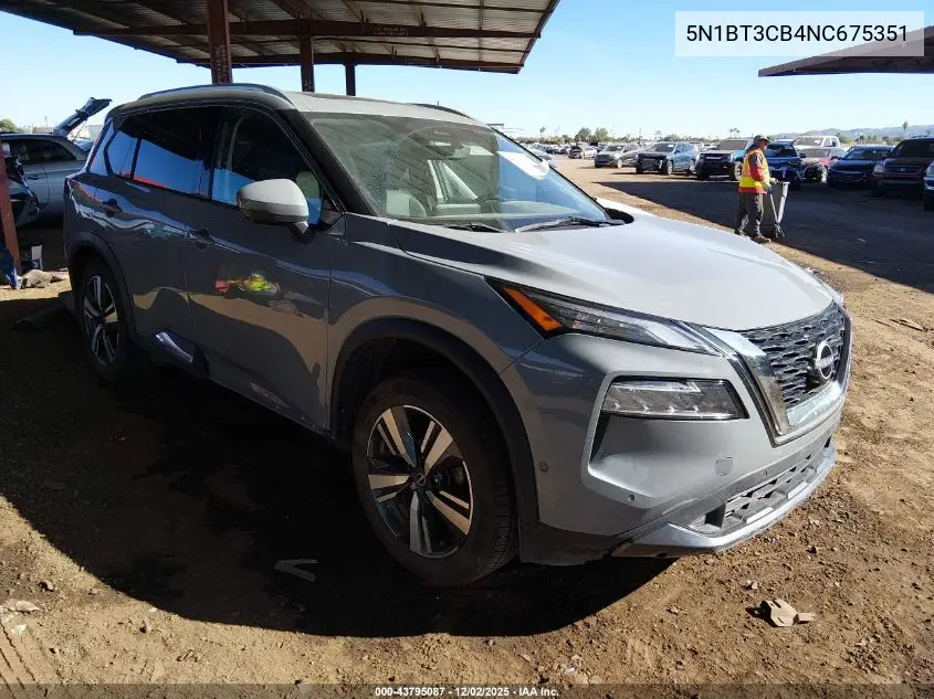 5N1BT3CB4NC675351 2022 Nissan Rogue Sl Intelligent Awd