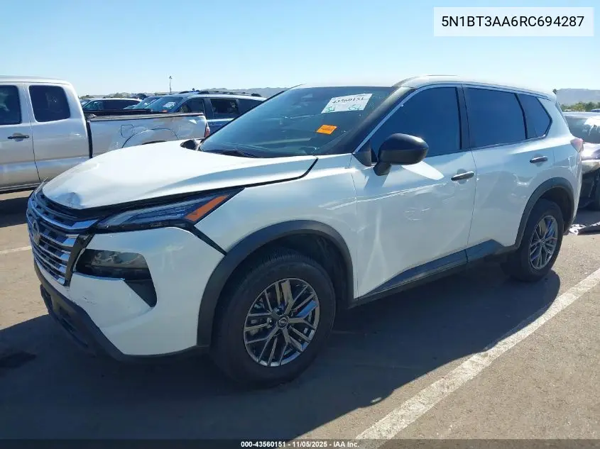 5N1BT3AA6RC694287 2024 Nissan Rogue S Fwd
