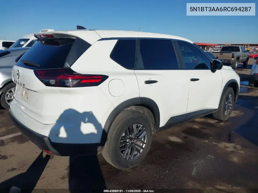 5N1BT3AA6RC694287 2024 Nissan Rogue S Fwd