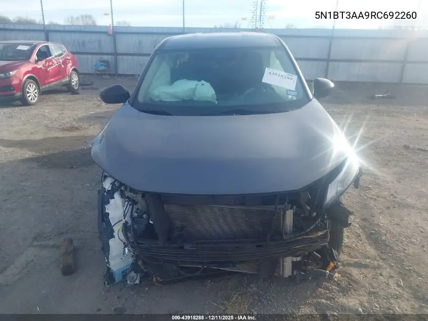 5N1BT3AA9RC692260 2024 Nissan Rogue S Fwd