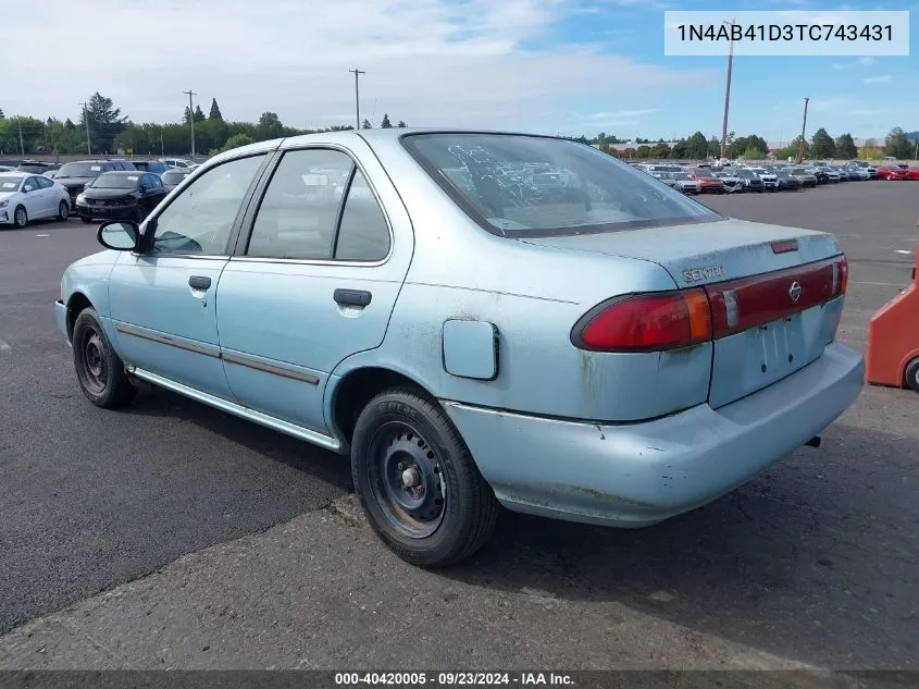 1996 Nissan Sentra E/Xe/Gxe/Gle VIN: 1N4AB41D3TC743431 Lot: 40420005